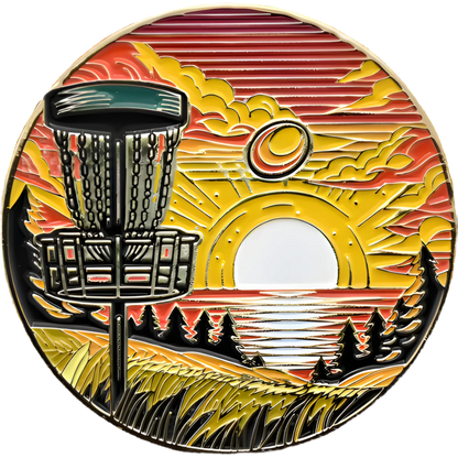 Disc Golf Sunset Pin